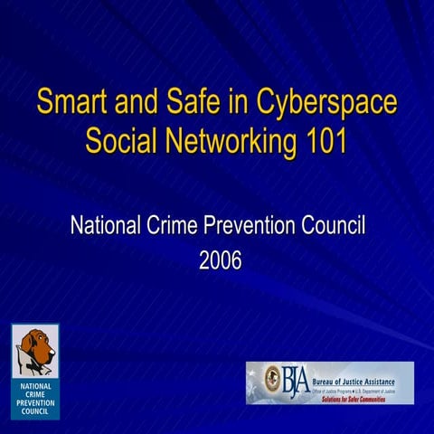 Smart And Safe In Cyberspace: Social Networking 101