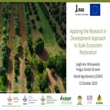 Applying the research in development approach to scale ecosystem restoration