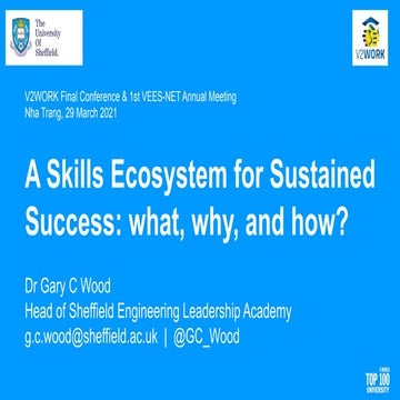 A Skills Ecosystem for Sustained Success: what, why , and how?