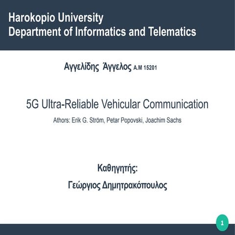 V2X communication on 5G networks