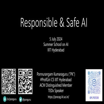 Response & Safe AI at Summer School of AI at IIITH