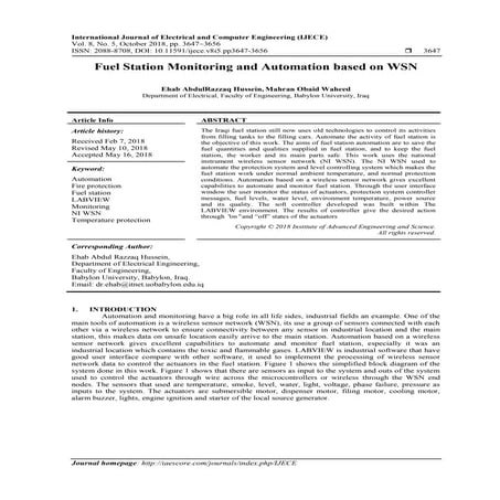 Fuel Station Monitoring and Automation based on WSN 