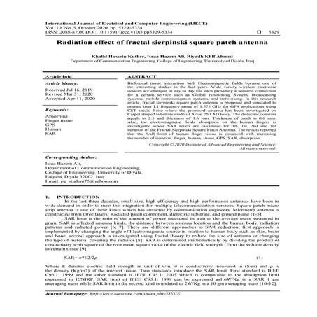 Radiation effect of fractal sierpinski square patch antenna