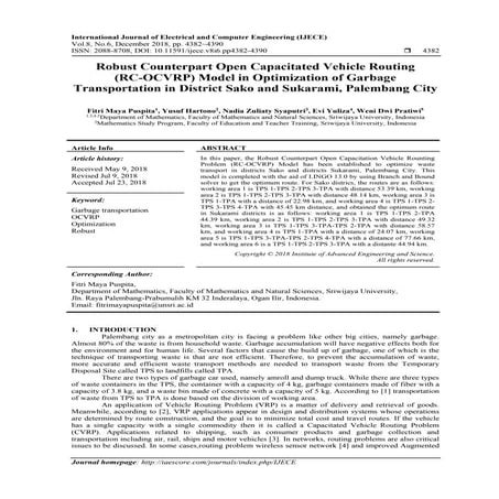 Robust Counterpart Open Capacitated Vehicle Routing  (RC-OCVRP) Model in Opti...