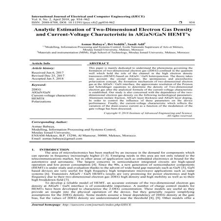 High electron mobility transistor | PDF