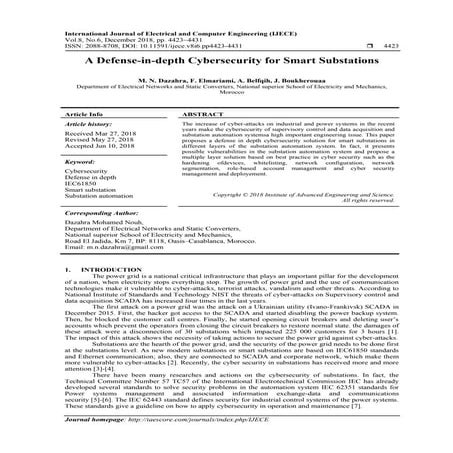 A Defense-in-depth Cybersecurity for Smart Substations