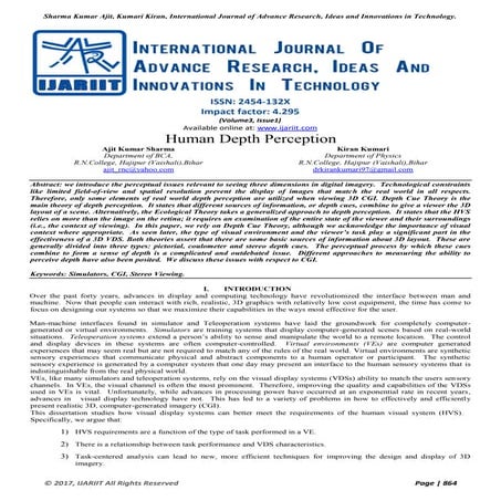 Human Depth Perception