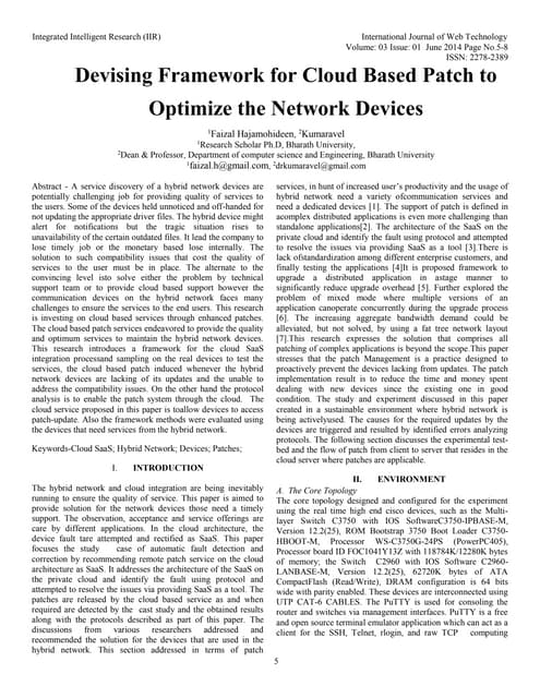 Devising Framework for Cloud Based Patch to Optimize the Network Devices