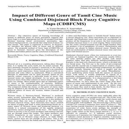 Impact of Different Genre of Tamil Cine Music Using Combined Disjoined ...