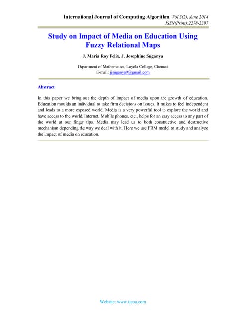 Study on Impact of Media on Education Using Fuzzy Relational Maps