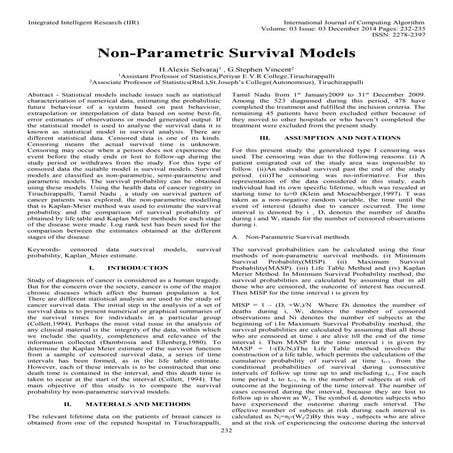 Non-Parametric Survival Models