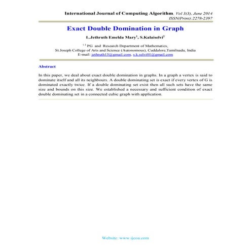 Exact Double Domination in Graph