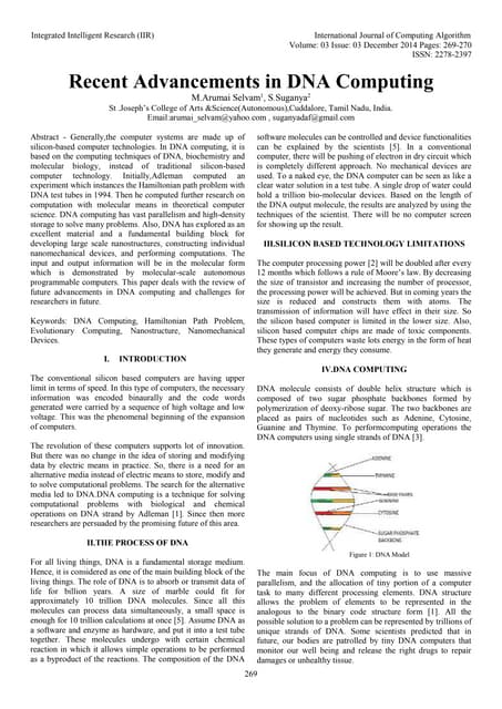 Recent Advancements in DNA Computing