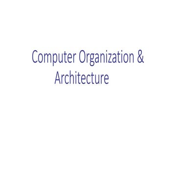 cOMPUTER oRGANISTAION AND aRCHITECTURE NOTES | PPTX
