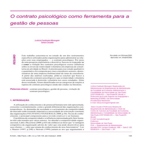 Contrato psicologico de trabalho | POT