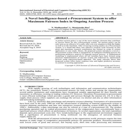 A Novel Intelligence-based e-Procurement System to offer Maximum Fairness Ind...