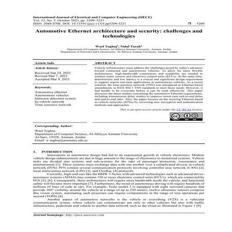 Automotive Ethernet architecture and security: challenges and technologies 