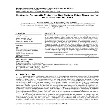 Designing Automatic Meter Reading System Using Open Source Hardware and Softw...