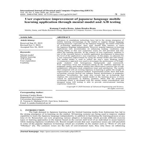 User experience improvement of japanese language mobile learning application ...
