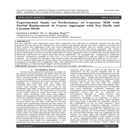 Experimental Study on Performance of Concrete M30 with Partial Replacement of...
