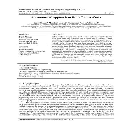 An automated approach to fix buffer overflows | PDF | Free Download