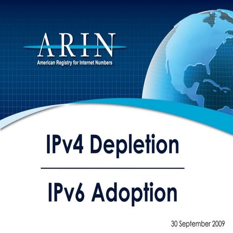 Supernova 2009: John Curran (ARIN) - IPv4 Depletion, IPv6 Adoption
