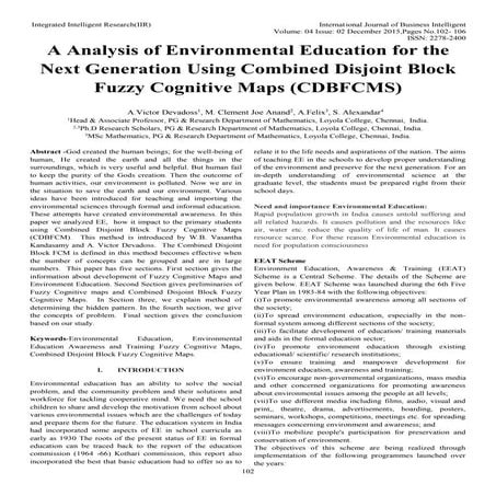 A Analysis of Environmental Education for the Next Generation Using Combined ...