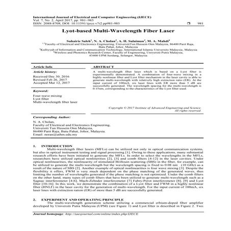 Lyot-based Multi-Wavelength Fiber Laser  