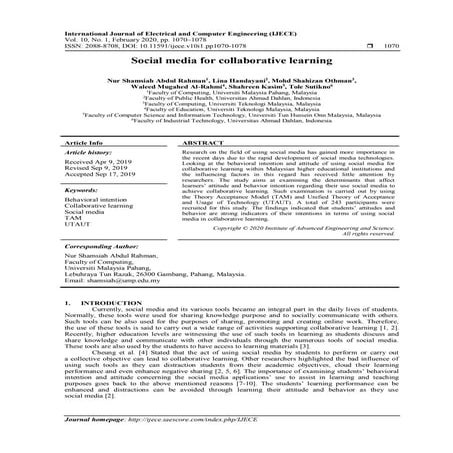 Social media for collaborative learning 