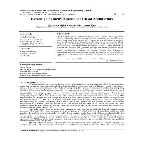 Review on Security Aspects for Cloud Architecture 