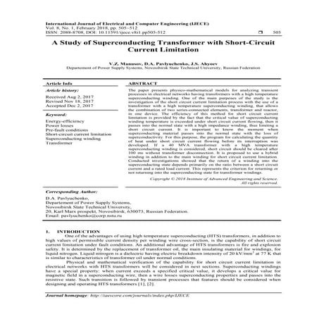A Study of Superconducting Transformer with Short-Circuit Current Limitation 