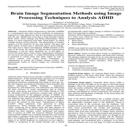 Brain Image Segmentation Methods using Image Processing Techniques to ...