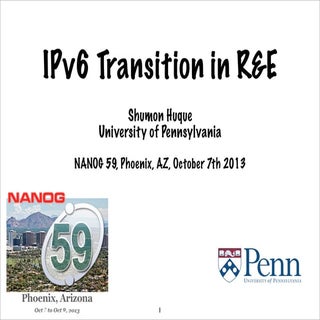 IPv6 Transition in Research & Educa...