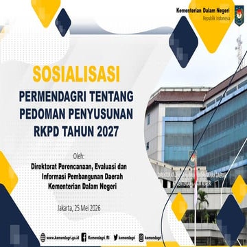 Pedoman Umum Penyusunan RKPD Tahun 2027 oleh Kemendagri | PPTX