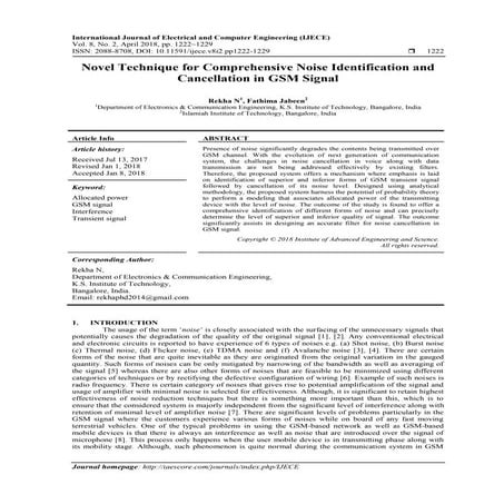 Novel Technique for Comprehensive Noise Identification and Cancellation in GS...