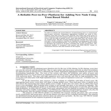 A Reliable Peer-to-Peer Platform for Adding New Node Using Trust Based Model    