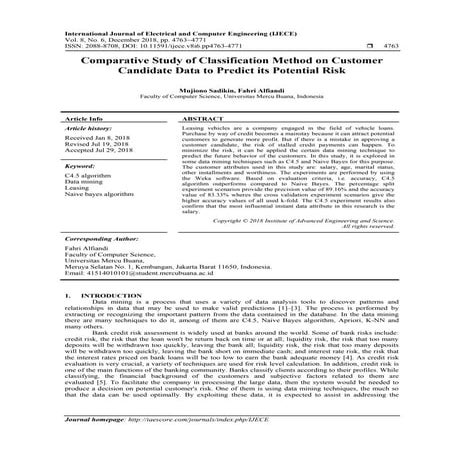 Comparative Study of Classification Method on Customer Candidate Data to Pred...