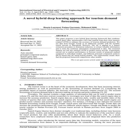 A novel hybrid deep learning approach for tourism demand forecasting | PDF