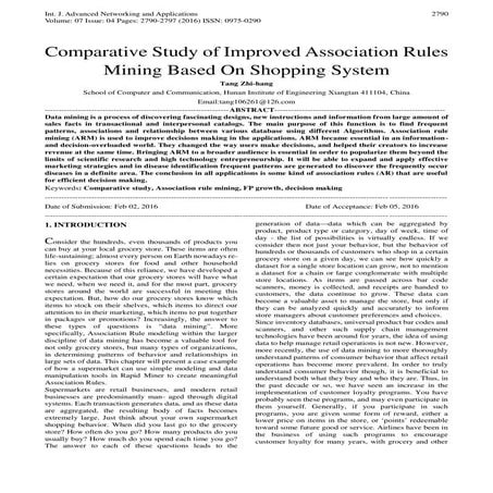 Comparative Study of Improved Association Rules Mining Based On Shopping System