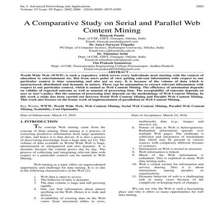 A Comparative Study on Serial and Parallel Web Content Mining