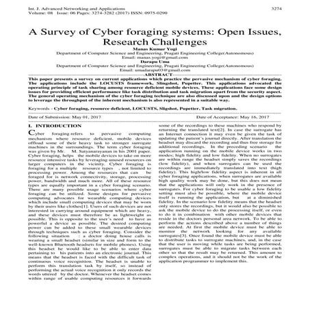 A Survey of Cyber foraging systems: Open Issues, Research Challenges