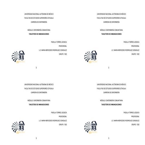 Tarjetero de inmunizacion 