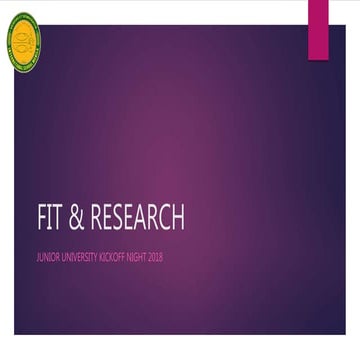 Fit &amp; research 