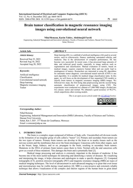 Brain tumor classification in magnetic resonance imaging  images using convol...