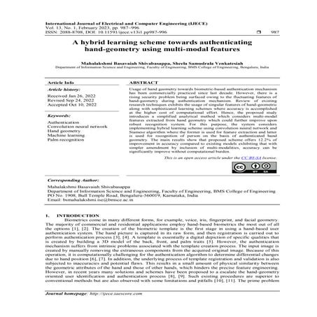 A hybrid learning scheme towards authenticating  hand-geometry using multi-mo...