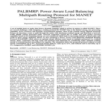 PALBMRP: Power Aware Load Balancing Multipath Routing Protocol for MANET