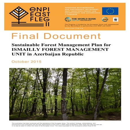 Sustainable Forest Management Plan For Ismailly Forest Management Unit