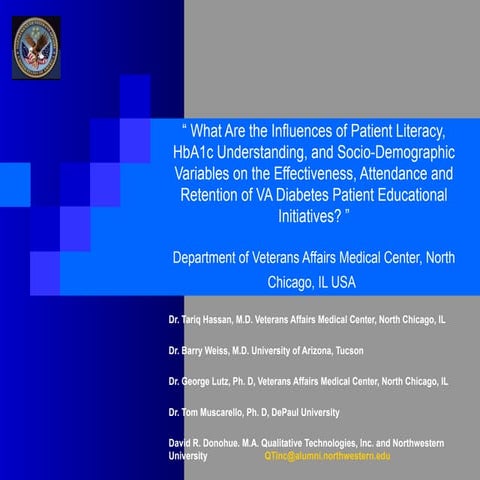 VA Diabetes Education  Research Study 2008