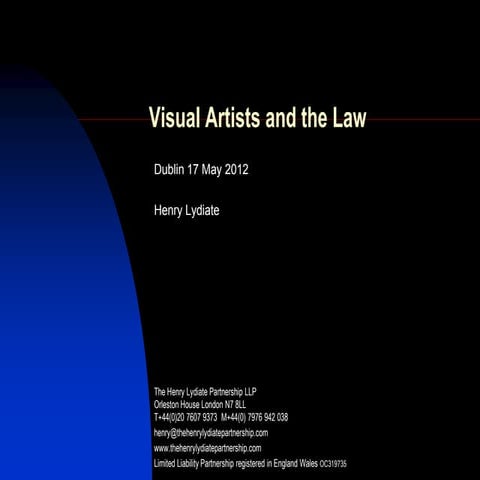 Visual Art Law by Henry Lydiate