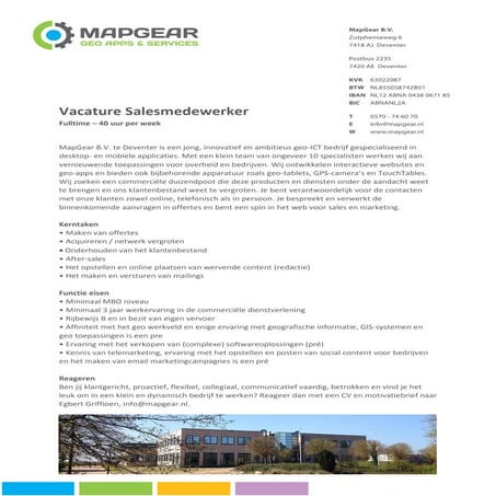 Vacature Salesmedewerker